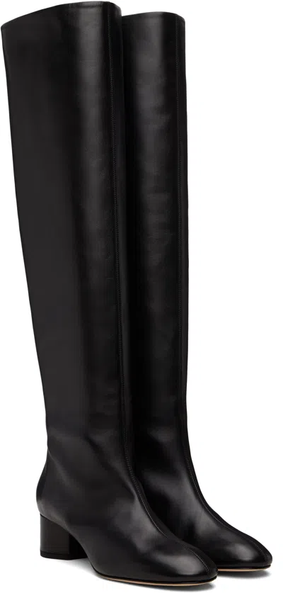 Aeyde Leather Willa Knee-high Boots Heel 5cm In Black
