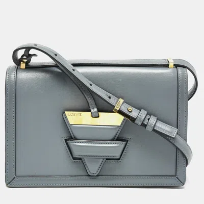 Pre-owned Loewe Light Blue Leather Barcelona Crossbody Bag