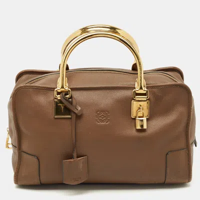 Pre-owned Loewe Brown Leather Amazona Satchel