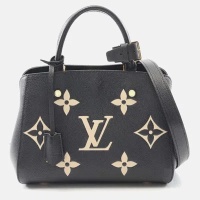 Pre-owned Louis Vuitton Montaigne Bb Bi-color Monogram Empreinte Shoulder Bag In Black