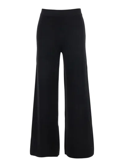 P.a.r.o.s.h Black Pants With High Elastic Waist In Wool And Cashmere Woman In Black