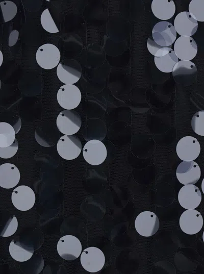 Semicouture Black Skirt With All-over Sequins In Tech Fabric Woman In Black