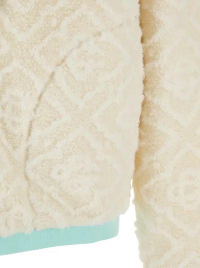 Casablanca Men Beige Jacket With All-over Monogram And Fixed Hood In Fabric Man In Neutral