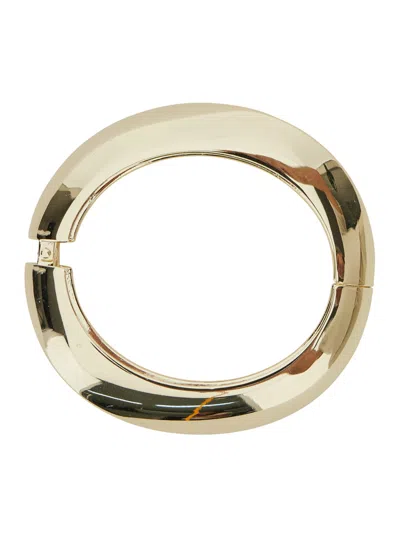 Semicouture Metallic Chunky Bracelet With Hook Closure In Metal Woman In Gold