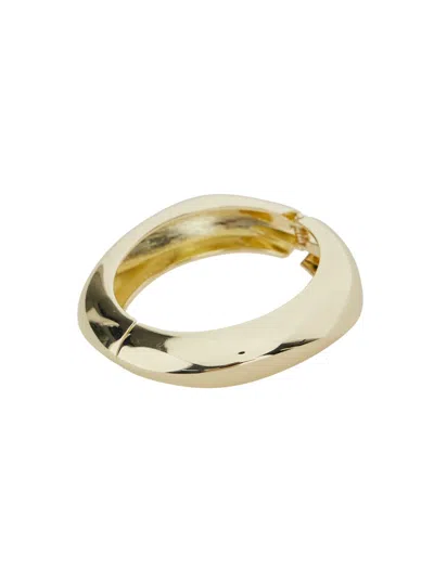 Semicouture Metallic Chunky Bracelet With Hook Closure In Metal Woman In Gold