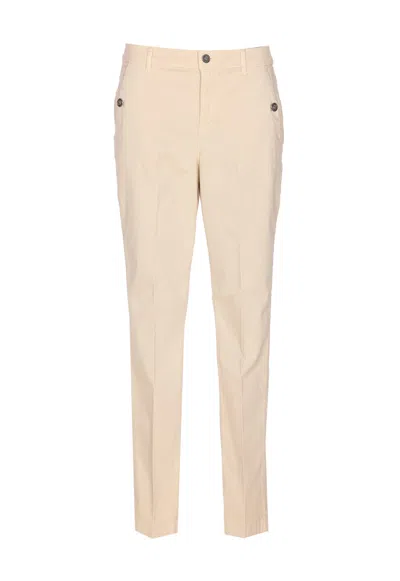 Liu •jo Button-fastening Embellished-pocket Trousers In Neutral
