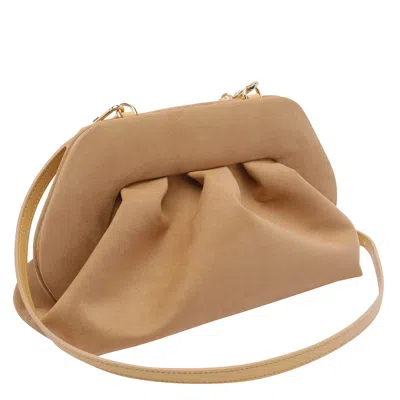 Themoirè Themoir Tia Suede Clutch In Brown