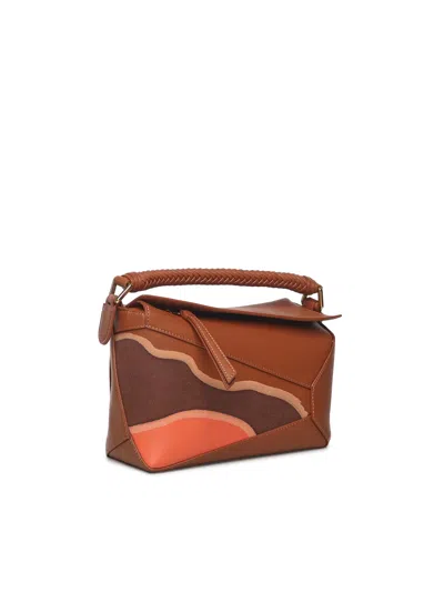 Loewe Small Leather Puzzle Edge Landscape Top-handle Bag In Multi