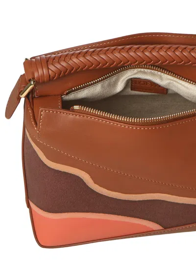 Loewe Small Leather Puzzle Edge Landscape Top-handle Bag In Multi