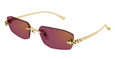 Cartier Ct0474s Panthère De Sunglasses In Gold