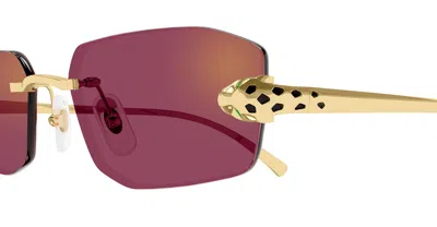 Cartier Ct0474s Panthère De Sunglasses In Gold