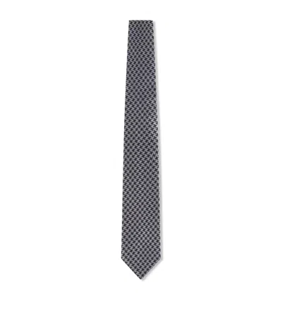 Tom Ford Silk Pied De Poule Tie In Black