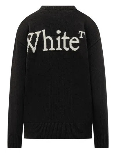 Off-white Bookish Shared Knit Crewneck In Black