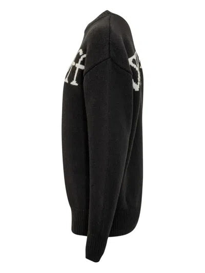 Off-white Bookish Shared Knit Crewneck In Black