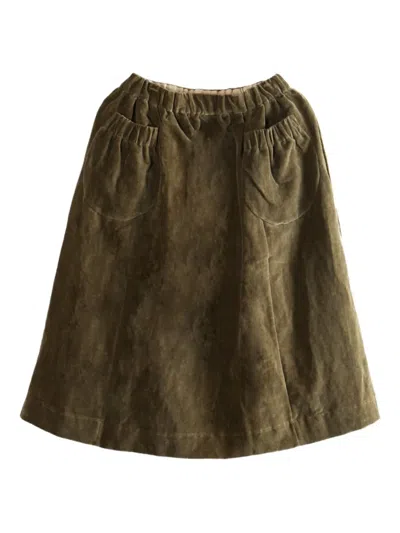 Casey Casey Ghost Pocket-detail Elastic-waist Midi Skirt In Green