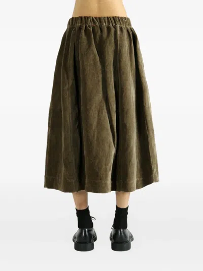 Casey Casey Ghost Pocket-detail Elastic-waist Midi Skirt In Green