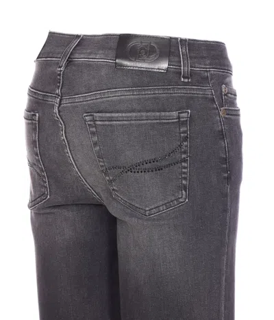 Liu •jo Faded Trousers With Belt Loops And Rivets In Black