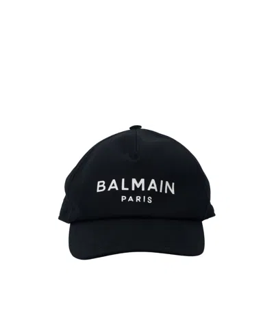 Balmain Logo-embroidered Baseball Cap In Black