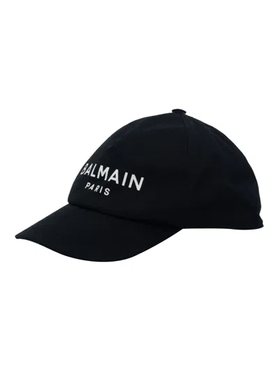 Balmain Logo-embroidered Baseball Cap In Black