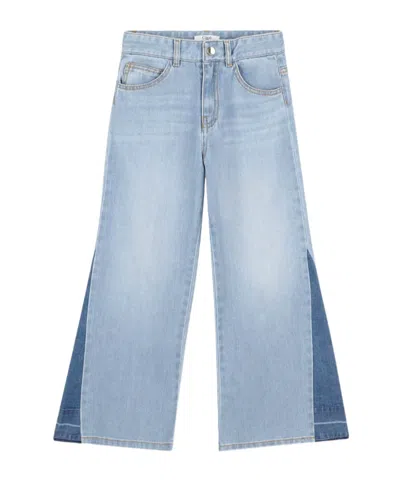 Chloé Patchwork Wide-leg Jeans In Blue