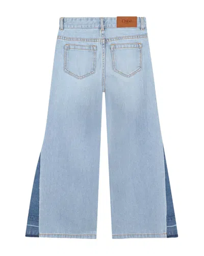 Chloé Patchwork Wide-leg Jeans In Blue