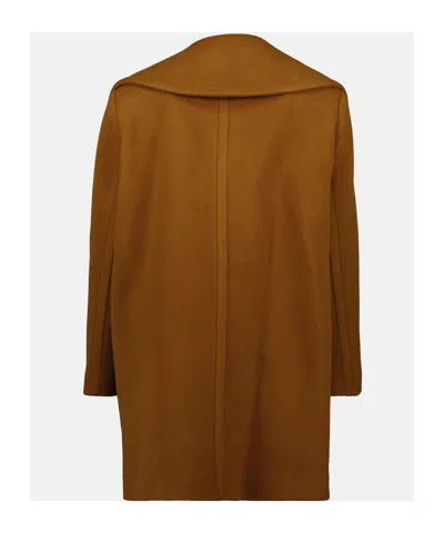 Patou Double-breasted Buttoned Coat In Brown