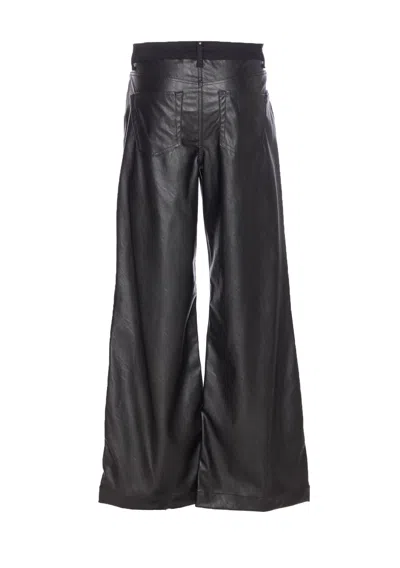 Liu •jo Wide Leg Faux Leather Trousers With Pockets In Black
