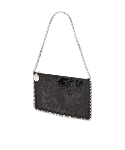 Stella Mccartney Falabella Pochette With Sequins Embroidery In Black