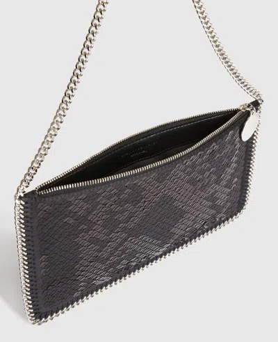 Stella Mccartney Falabella Pochette With Sequins Embroidery In Black