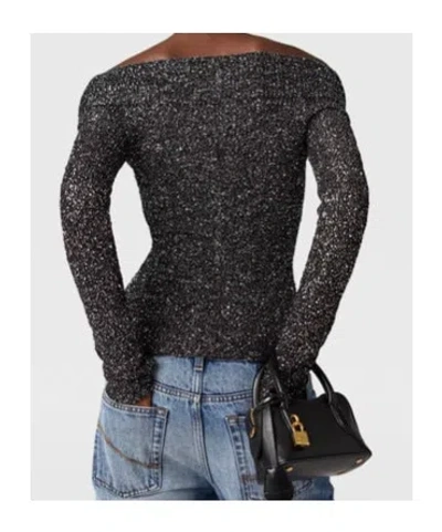 Stella Mccartney Long-sleeve Sparklinh Top With Sequins In Gray