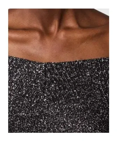 Stella Mccartney Long-sleeve Sparklinh Top With Sequins In Gray