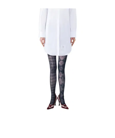 Thom Browne Argyle Mesh Tights In Multi