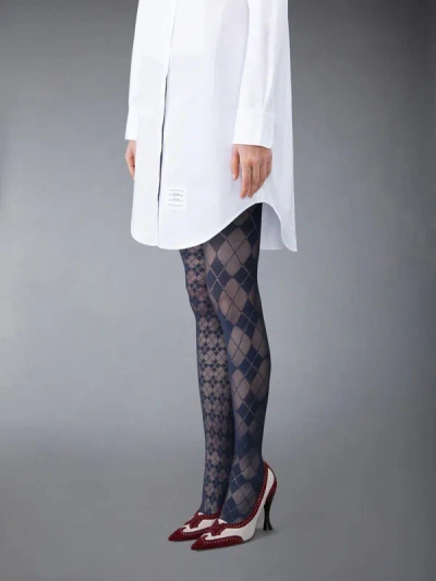 Thom Browne Argyle Mesh Tights In Multi