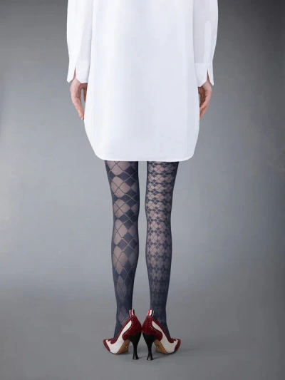 Thom Browne Argyle Mesh Tights In Multi