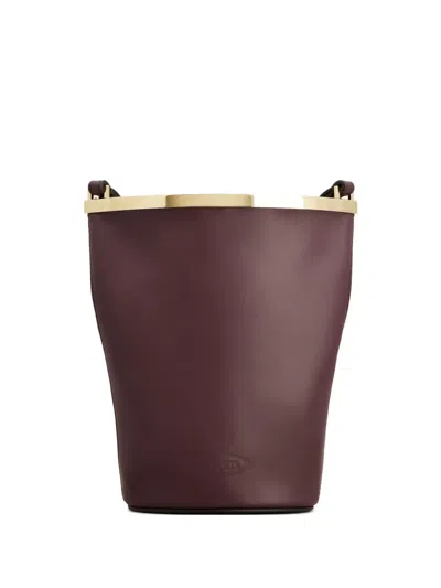 Tod's Magenta Bag Bucket Bag In Leather Small In Burgundy