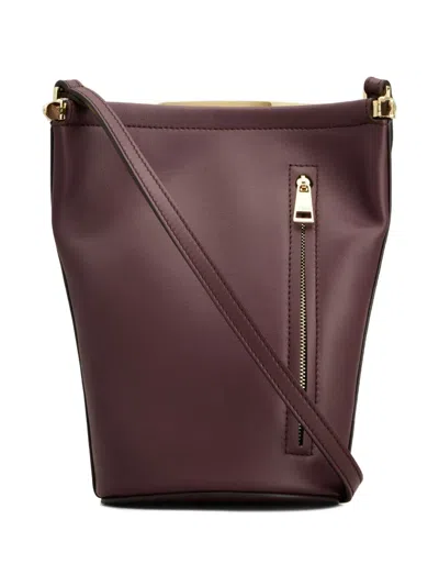 Tod's Magenta Bag Bucket Bag In Leather Small In Burgundy