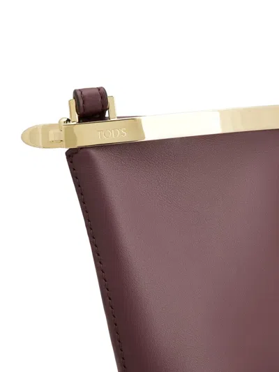 Tod's Magenta Bag Bucket Bag In Leather Small In Burgundy