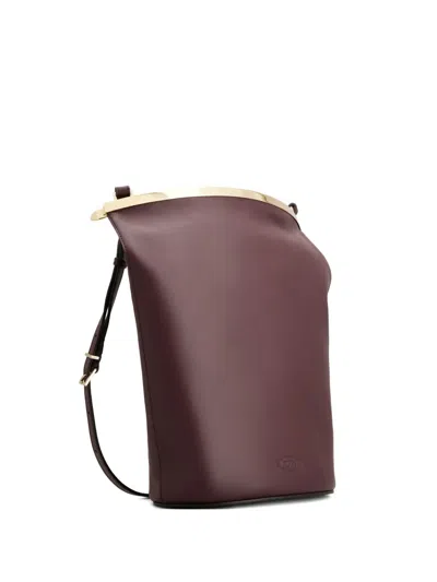 Tod's Magenta Bag Bucket Bag In Leather Small In Burgundy