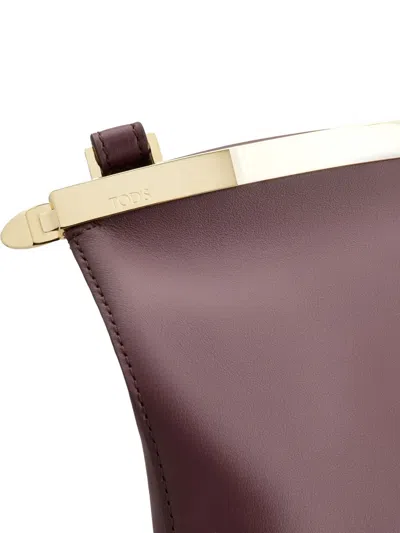 Tod's Magenta Bag Bucket Bag In Leather Small In Burgundy