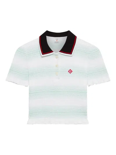 Casablanca Striped Polo Collar Knitwear In Multi