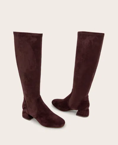 Gentle Souls - Emily Micro Suede Stretch Boot With Wide Calf In Burgundy