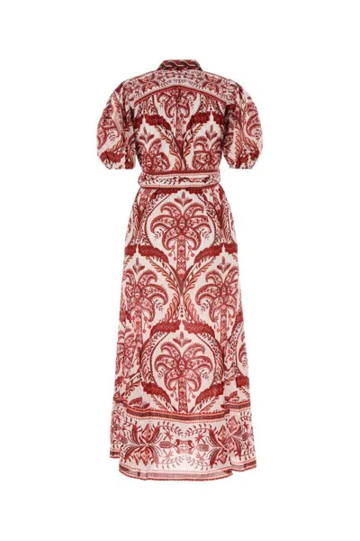 Farm Rio Tropical Cameo Belted Maxi Dress In Off White In Multi