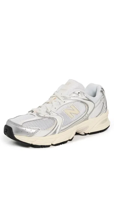New Balance Mesh Rubber Sole Sneakers With Silver Accents In Multi