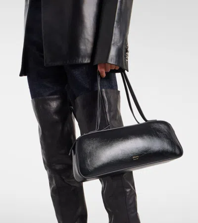 Khaite Rectangular Handbag In Smooth Calf Leather In Black