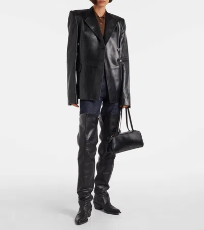 Khaite Rectangular Handbag In Smooth Calf Leather In Black