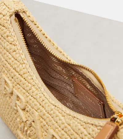 Prada Re-edition 2005 Crochet Shoulder Bag In Sand