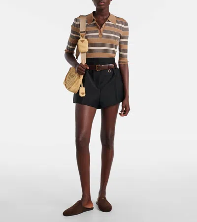 Prada Re-edition 2005 Crochet Shoulder Bag In Sand