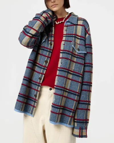 Guest In Residence Plaid Work Shirt Heather Blue Combo In Blue