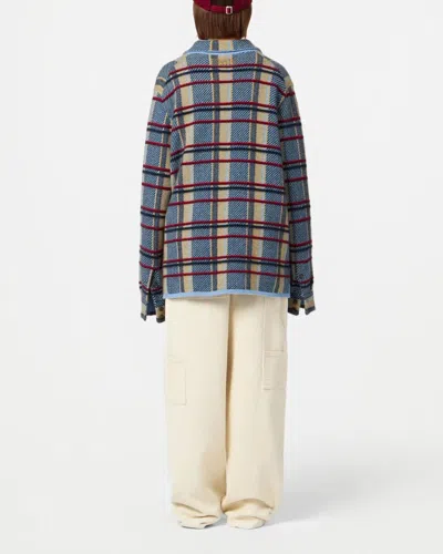 Guest In Residence Plaid Work Shirt Heather Blue Combo In Blue