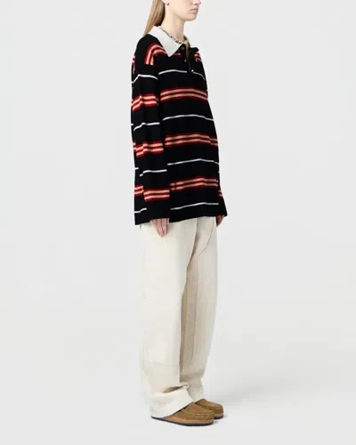 Guest In Residence Striped Cashmere Jumper In Black